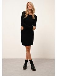 Just Cashmere Kaszmirowa sukienka "Susan" w kolorze czarnym rozmiar: M. Czarne sukienki Just Cashmere, na co dzień, m, bez wzorów, z kaszmiru, bez kołnierzyka, bez ramiączek, midi, proste. Za 368.09 zł.