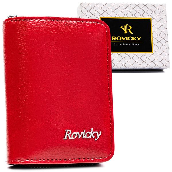 Portfel damski Rovicky RPX-33-ML czerwony. Czerwone portfele ROVICKY, bez wzorów, ze skóry. Za 50.00 zł.