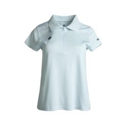 Damska koszulka techniczna polo ACAY W V3 SL komfort i elastyczność do noszenia. Białe koszulki polo Izas, m, bez wzorów, z materiału, bez kołnierzyka, bez ramiączek. Za 160.83 zł.