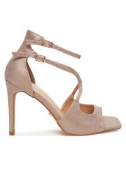 DeeZee Sandały F2158-2 Różowy. Czerwone sandały DeeZee, bez wzorów, ze skóry, bez obcasa, na szpilce, bez zapięcia. Za 139.99 zł.