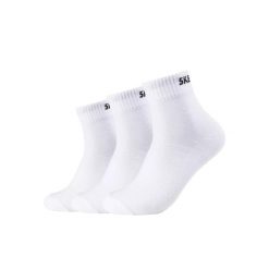 Skarpetki sportowe dla dorosłych 3PPK Unisex Mesh Ventilation Quarter Socks. Białe skarpety Skechers, bez wzorów, z bawełny. Za 29.99 zł.