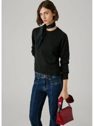 Pepe Jeans Sweter "Coraline" w kolorze czarnym rozmiar: XS. Czarne swetry Pepe Jeans, xs, bez wzorów, z jeansu, bez ramiączek. Za 161.73 zł.