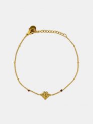 MOODE Bransoletka "Rose" z elementem ozdobnym rozmiar: onesize. Czerwone bransoletki MOODE, ze stali. Za 43.99 zł.