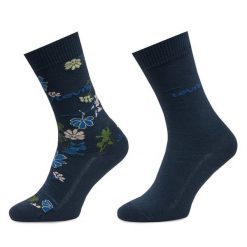 Skarpety długie Levi's®. Niebieskie skarpety bez wzorów. Za 39.99 zł.