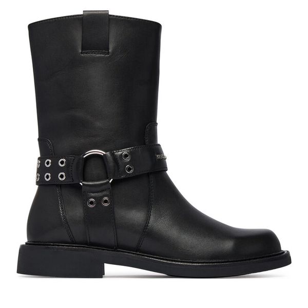 Botki Karl Lagerfeld Jeans. Czarne botki Karl Lagerfeld Jeans, bez wzorów, z jeansu, bez obcasa, bez zapięcia. Za 1,229.00 zł.