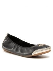 Rieker Baleriny 41462-00 Czarny. Czarne baleriny Rieker, bez wzorów, ze skóry, bez obcasa. Za 269.99 zł.