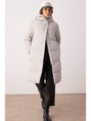 Trendyol Dwustronny płaszcz zimowy w kolorze beżowo-białym rozmiar: S. Białe płaszcze Trendyol, na zimę, s, bez wzorów, z puchu, bez kaptura. Za 52.99 zł.