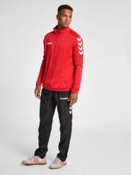 Bluza sportowa dla dorosłych Hummel Core Poly Jacket. Czerwone bluzy Hummel, xl, bez wzorów, z poliesteru, bez kaptura. Za 60.00 zł.