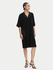 Joseph Ribkoff Sukienka codzienna 261010 Czarny Relaxed Fit. Czarne sukienki Joseph Ribkoff, na co dzień, bez wzorów, z syntetyku, bez kołnierzyka, bez ramiączek, proste. Za 839.99 zł.