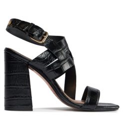 Sandały Ted Baker. Czarne sandały Ted Baker, bez wzorów, bez obcasa, na słupku, bez zapięcia. Za 329.99 zł.