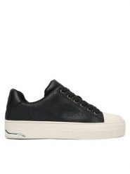 DKNY Trampki York Perf Lace UP K4533691 Czarny. Czarne trampki DKNY, bez wzorów, ze skóry, bez zapięcia. Za 529.99 zł.