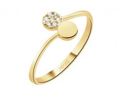 Złoty pierścionek z cyrkoniami. Żółte pierścionki Apart, z cyrkonią, złote. Za 1,399.00 zł.