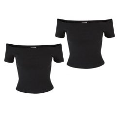 Top Na Ramiączkach Z Organicznej Bawełny W Prążki Dla Kobiet (zestaw 2 Sztuk). Czarne topy Urban Classics, xl, bez wzorów, z bawełny, bez kołnierzyka, bez ramiączek. Za 92.99 zł.