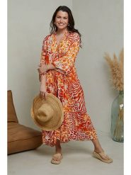 Curvy Lady Sukienka w kolorze pomarańczowym rozmiar: 44/46. Pomarańczowe sukienki Curvy Lady, na co dzień, bez wzorów, z bawełny, klasyczne, bez kołnierzyka, bez ramiączek, maxi, proste. Za 171.28 zł.