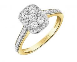 Pierścionek z żółtego złota z diamentami - 0,50 ct - próba 585. Żółte pierścionki Apart, z diamentem, złote. Za 5,490.00 zł.