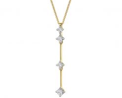 Naszyjnik z żółtego złota z brylantami - 0,27 ct - próba 585. Żółte naszyjniki Apart, z brylantem, złote. Za 4,290.00 zł.