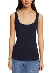 ESPRIT Top w kolorze granatowym rozmiar: XL. Niebieskie topy Esprit, xl, bez wzorów, bez kołnierzyka, bez ramiączek. Za 39.49 zł.