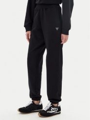 Guess Spodnie dresowe V5YB17 KCRP0 Czarny Regular Fit. Czarne spodnie dresowe Guess, s, z aplikacjami, z bawełny. Za 329.99 zł.