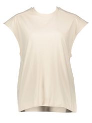 Adidas Koszulka "Tee" w kolorze beżowym rozmiar: 38. Brązowe bluzki Adidas, bez wzorów, z bawełny, bez kołnierzyka, bez ramiączek. Za 110.55 zł.