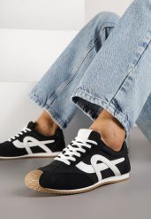 Czarne Sneakersy Ozdobione Geometrycznym Motywem Ardetia. Czarne obuwie sportowe Born2be, z jeansu, bez zapięcia. Za 99.99 zł.