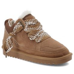 Brązowe Botki Vinceza Modne Obuwie Damskie. Brązowe botki VINCEZA, na zimę, bez wzorów, z dresówki, bez obcasa, bez zapięcia. Za 169.99 zł.