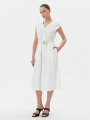 MICHAEL Michael Kors Sukienka codzienna MS5830KF4C Biały Regular Fit. Białe sukienki MICHAEL Michael Kors, na co dzień, xl, bez wzorów, z bawełny, bez kołnierzyka, bez ramiączek, proste. Za 619.99 zł.