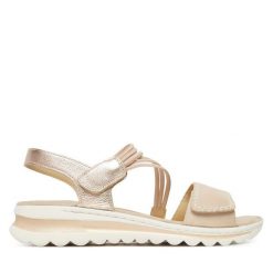 Sandały Ara. Brązowe sandały Ara, bez wzorów, bez obcasa, na płaskiej podeszwie, bez zapięcia. Za 429.99 zł.