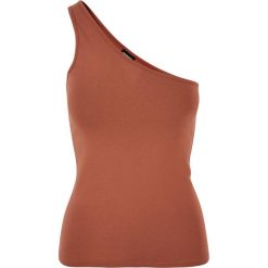 Asymetryczny Top Dla Kobiet. Brązowe topy Urban Classics, xs, bez wzorów, z asymetrycznym kołnierzem, bez ramiączek. Za 55.99 zł.