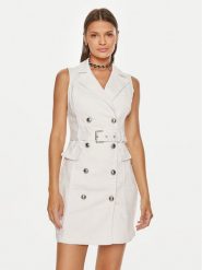 Guess Sukienka koktajlowa W4YK92 D5EZ0 Biały Slim Fit. Białe sukienki Guess, m, z aplikacjami, z bawełny, wizytowe, bez kołnierzyka, bez ramiączek. Za 359.99 zł.