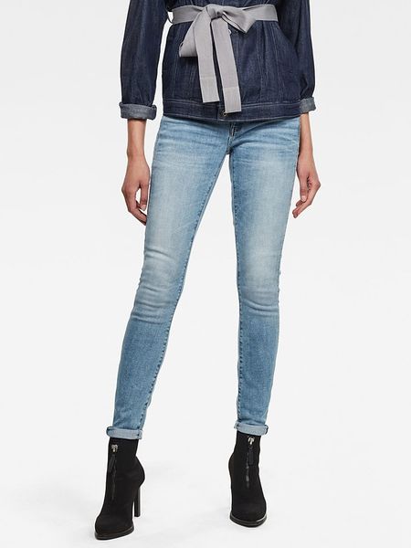 G-Star Dżinsy "3301" - Skinny fit - w kolorze błękitnym rozmiar: W23/L30. Niebieskie jeansy G-Star, l, z aplikacjami, z podwyższonym stanem. Za 144.58 zł.