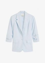 Luźniejszy żakiet z rękawami 3/4, z wiskozy. Brązowe marynarki i żakiety bonprix, bez wzorów, z wiskozy, eleganckie. Za 219.99 zł.