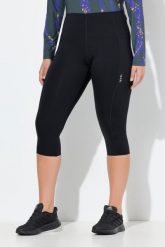 Damskie Legginsy rybaczki stretch szybkoschnące. Czarne legginsy sportowe Ulla Popken, plus size, bez wzorów, z dżerseju. Za 239.99 zł.