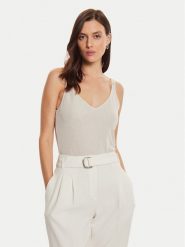 Morgan Top 232-DANIEL Écru Slim Fit. Topy Morgan, m, bez wzorów, z syntetyku, bez kołnierzyka, bez ramiączek. Za 139.99 zł.