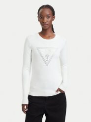 Guess Sweter W6YR28 Z0976 Kremowy Regular Fit. Białe swetry Guess, xs, z aplikacjami, z wiskozy, bez ramiączek. Za 344.99 zł.