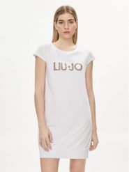 Liu Jo Sukienka codzienna VA4103 JS003 Biały Regular Fit. Białe sukienki Liu Jo, na co dzień, xs, bez wzorów, z bawełny, bez kołnierzyka, bez ramiączek, proste. Za 179.99 zł.