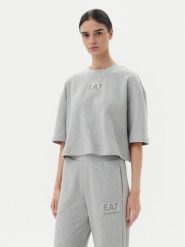EA7 Emporio Armani T-Shirt 7W000177 AF12473 O8002 Szary Loose Fit. Szare t-shirty EA7 Emporio Armani, m, bez wzorów, z bawełny, bez kołnierzyka, bez ramiączek. Za 339.99 zł.
