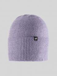 4F Czapka zimowa damska - fioletowa Uniwersalny. Fioletowe czapki 4f, z aplikacjami, z dzianiny. Za 49.99 zł.