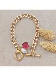 Nakkash Pozłacana bransoletka z kryształem rozmiar: onesize. Czerwone bransoletki Nakkash, z kryształem, pozłacane. Za 95.69 zł.