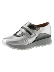 Heine Skórzane sneakersy w kolorze srebrnym rozmiar: 37. Szare trampki Heine, bez wzorów, bez zapięcia. Za 129.95 zł.