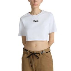 Koszulki Vans Model Flying V Crew Crop Ii Kolor Biały. Białe koszulki sportowe Vans, bez wzorów, z bawełny, bez ramiączek. Za 235.00 zł.