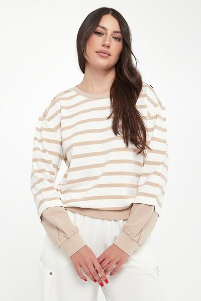 Bluza damska w paski LIU JO. Bluzy Liu Jo, m, bez wzorów, bez kaptura. W wyprzedaży za 389.25 zł.