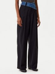 Desigual Spodnie materiałowe Denimwaist 25WWPW03 Czarny Wide Leg. Czarne spodnie materiałowe Desigual, xl, bez wzorów, z materiału. Za 539.99 zł.