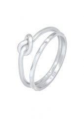 Elli Damskie Duo Knot Trend Basic Minimal w pozłacanym srebrze 925 Sterling Silver Pierścionki 1 ct. Szare pierścionki Elli, pozłacane. Za 203.99 zł.