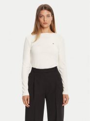 Tommy Hilfiger Bluzka WW0WW47309 Écru Slim Fit. Bluzki TOMMY HILFIGER, l, bez wzorów, z wiskozy, bez kołnierzyka, bez ramiączek. Za 239.99 zł.