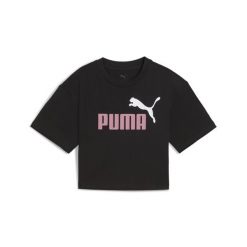 Młodzieżowa krótka koszulka Essentials 2 Colour z logo PUMA No. 1 PUMA. Czarna bluzki Puma, l, bez wzorów, z gumy, młodzieżowe, bez kołnierzyka, bez ramiączek. Za 79.00 zł.