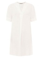 Zwillingsherz Sukienka w kolorze białym rozmiar: onesize. Białe sukienki Zwillingsherz, na co dzień, bez wzorów, bez kołnierzyka, bez ramiączek, mini, proste. Za 113.99 zł.