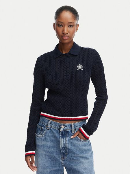 Tommy Jeans Sweter DW0DW22933 Granatowy Regular Fit. Niebieskie swetry Tommy Jeans, xs, bez wzorów, z bawełny, bez ramiączek. Za 331.99 zł.