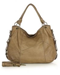 MARCO MAZZINI Miejska torebka skórzana na ramię city sholder handmade bag beżowy. Brązowe torby na ramię bez wzorów, vintage, na ramię, bez dodatków. Za 599.00 zł.