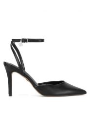 Nine West Sandały CD23029-3 Czarny. Czarne sandały Nine West, bez wzorów, z materiału, bez obcasa, na szpilce, bez zapięcia. Za 229.99 zł.