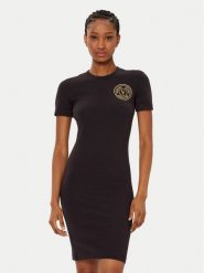 Versace Jeans Couture Sukienka codzienna 78HAOT00 Czarny Slim Fit. Czarne sukienki Versace Jeans Couture, na co dzień, xs, bez wzorów, z bawełny, bez kołnierzyka, bez ramiączek, proste. Za 339.99 zł.